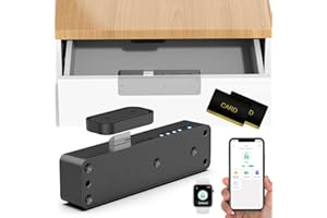 Dhiedas Smart RFID Drawer Lock, Hidden Digital Electronic Bluetooth RFID Cabinet Drawer Lock for Adults Baby Proofing Teens Liquor Cupboard File