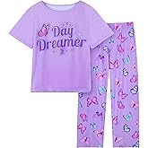 FIOBEE Girls Pajamas Sets 2PCS Summer Pajama Sleepwear Kids Pjs Clothes Short Sleeve for Teen Girl Size 3-14