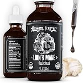 Hodgins Harvest Organic Lion's Mane Fruiting Body Extract Tincture - Mushroom Supplement for Brain Health and Mental Focus - Dual Extract Formula - Extra Concentrated - 4 fl oz Bottle