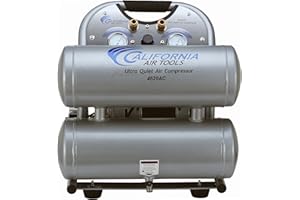 California Air Tools 4620AC Powerful 2.0 HP Ultra Quiet and Oil-Free Air Compressor, 4.6 Gallon Tank Capacity, 70 dB Noise Level, Electric, Portable, 110v / 60hz, Silver