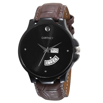 Cartney Analogue Black Dial Day & Date Watch for Men & Boys (BNB3303)