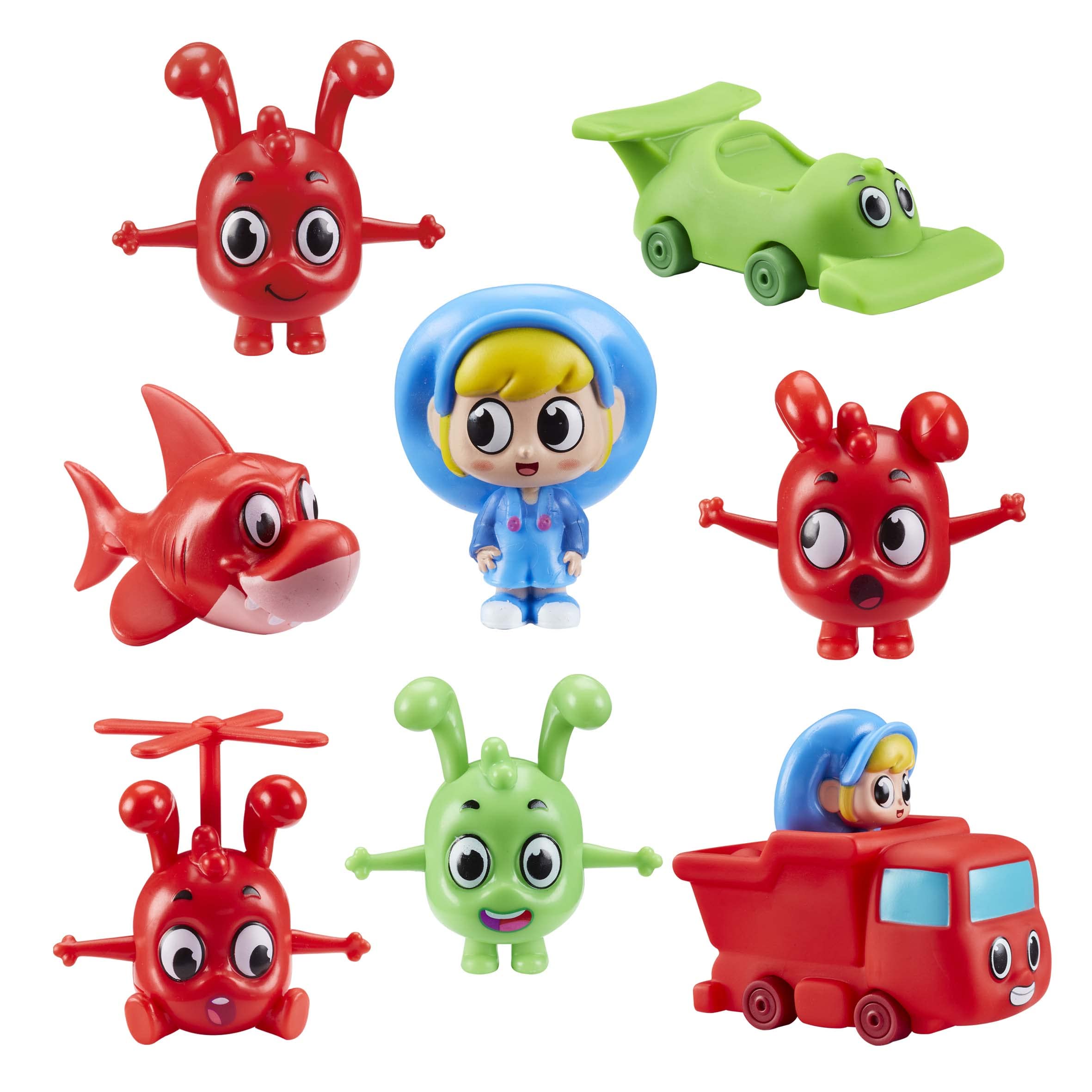 Mega Morphle Figure & Vehicle Pack, preschool scaled figures, push along moulded mini vehicles, imaginative play, moonbug, gift for 2-5 year old, Red