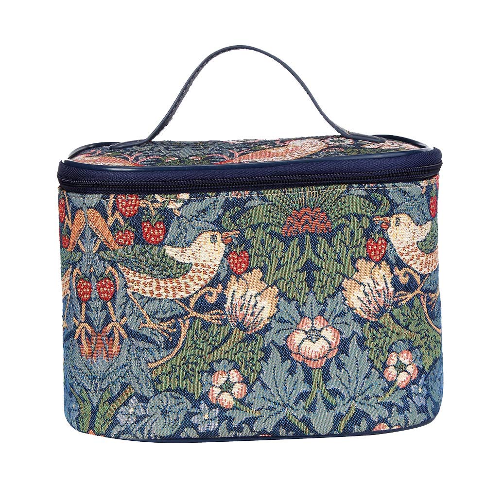 Signare Tapestry Toiletry Bag Makeup Organizer Bag for Women with William Morris Design (Strawberry Thief Blue, Toil-STBL) — image 1