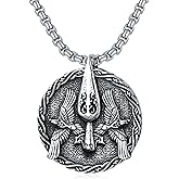 PELOVNY Odin Necklace 925 Sterling Silver Viking Pendant Norse God Jewelry for Anniversary Birthday Christmas Gifts Men Women