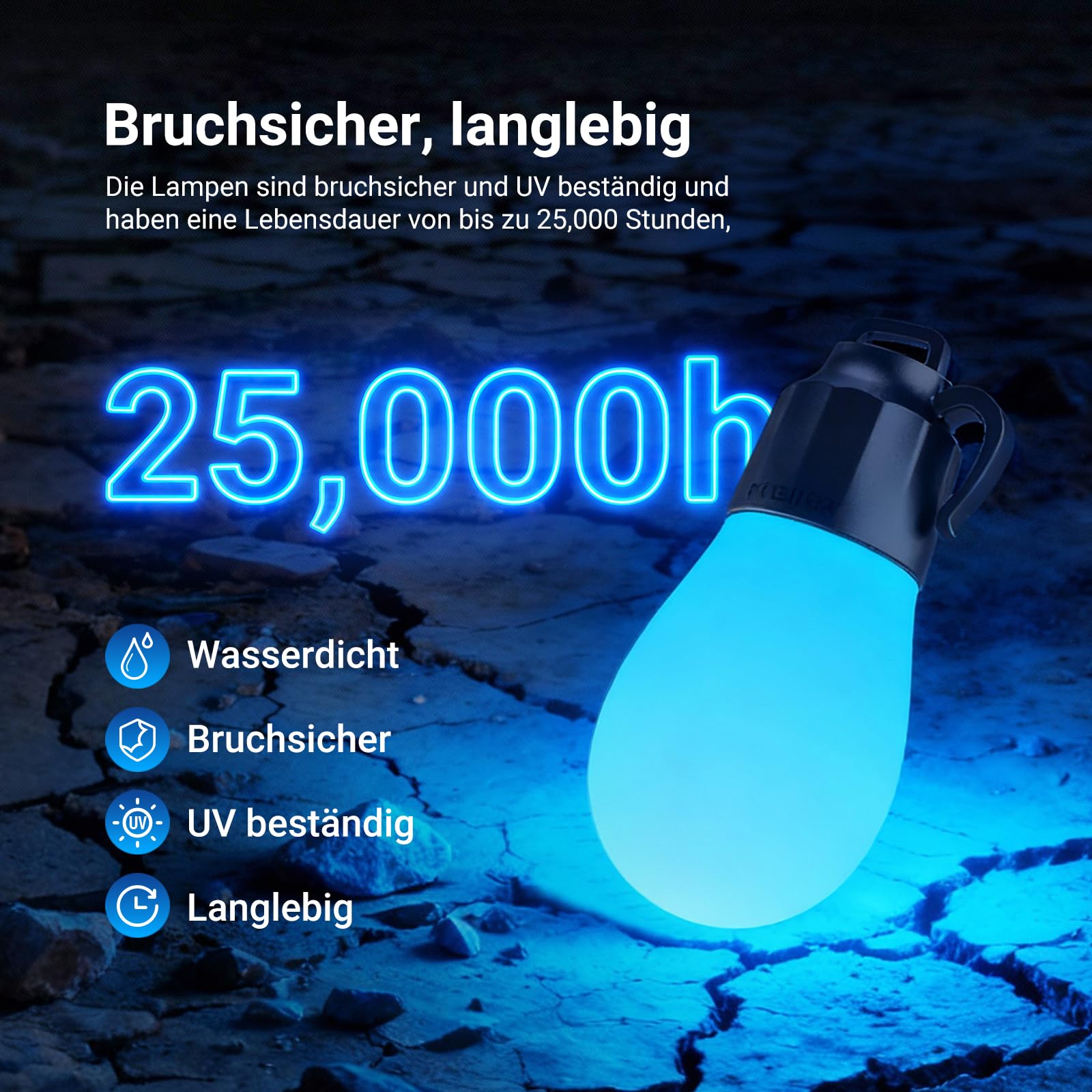NEEWER 96ft Außen Lichterkette, App Steuerung Smart AI RGBW, dimmbar zum Aufhängen im Außenbereich Balkon, IP65 Wasserdicht, 30 LED Lampen/50+ Szenen/2700–6500K, kompatibel mit Alexa Google, NR01 7