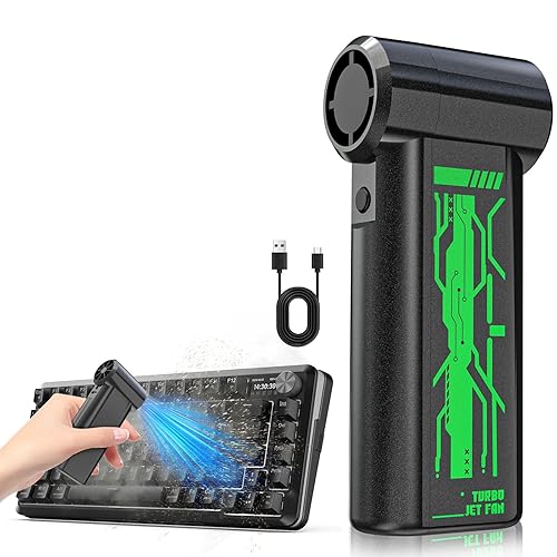 Compressed Air Duster-160000RPM Super Power Electric Air Duster, 4-Gear Adjustable Mini Blower with Fast Charging, Rechargeable Cordless Air Blower for Computer, Keyboard, House, Outdoor and Car