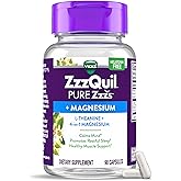 ZzzQuil Pure Zzzs, +Magnesium Capsules, L-Theanine and Magnesium, Sleep Aid, 4-in-1 Magnesium: Citrate, Bisglycinate, Oxide, and Carbonate, Sleep Aids for Adults, 90 Sleep Capsules