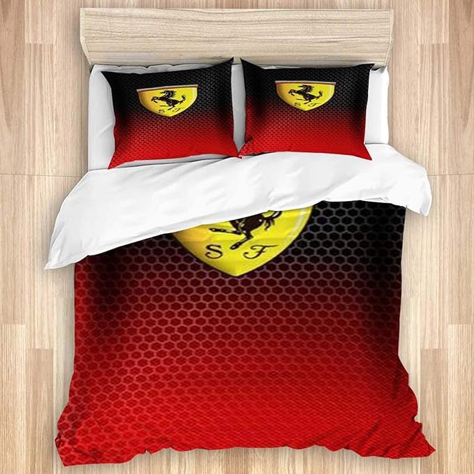 Unisex Men Women Bedding Set, Ferrari 38.1 Duvet Cover, 3D Printing