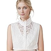 Eyibenlilan Comfortable Soft Jacquard Fabric Fake Collar for Women - Detachable, Adjustable Mock Collar for Blouses, Dresses
