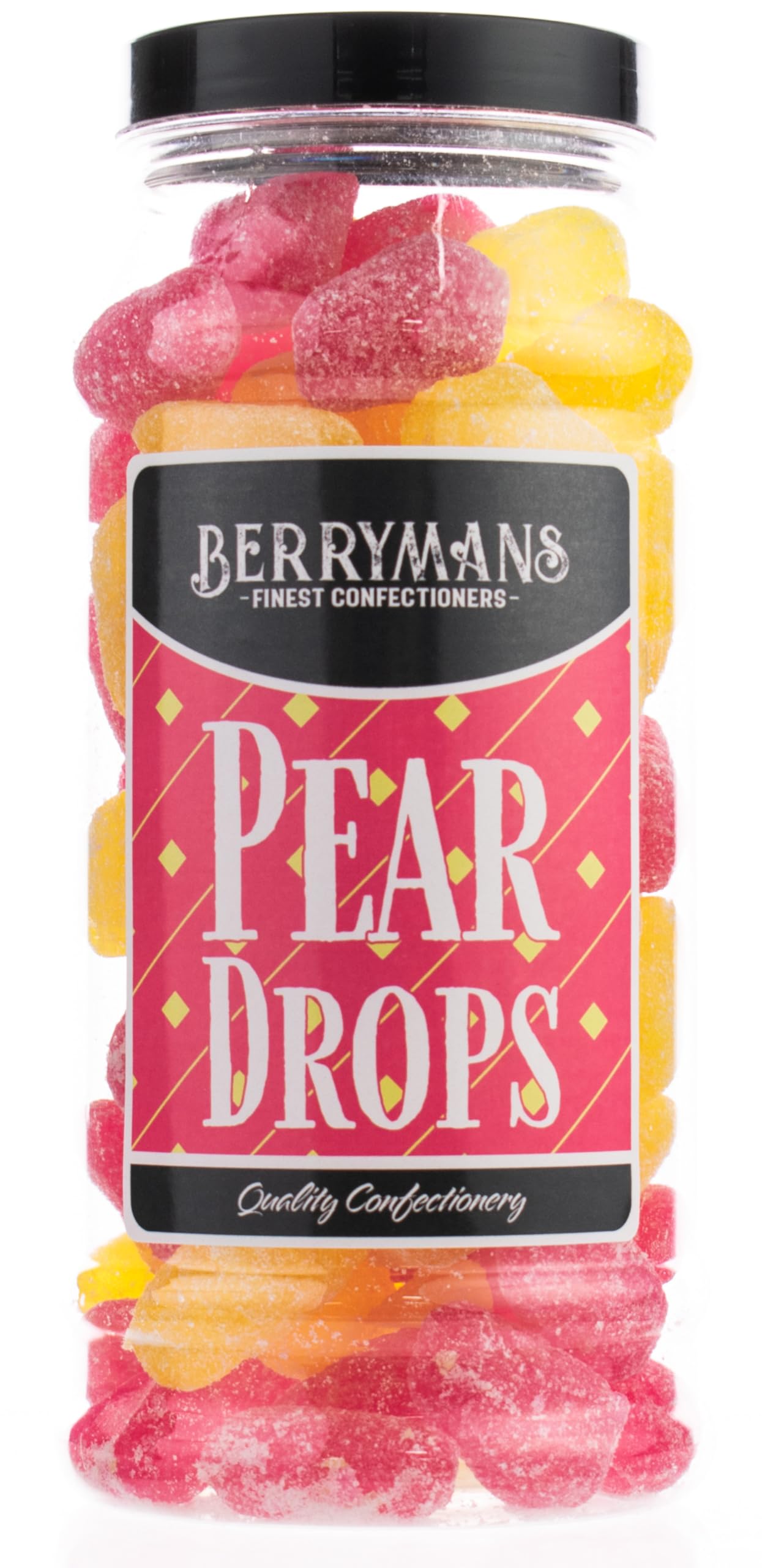 Original Pear Drops Retro Boiled Sweets Gift Jar By Berrymans Sweet Shop - Classic Sweets, Traditional Taste.