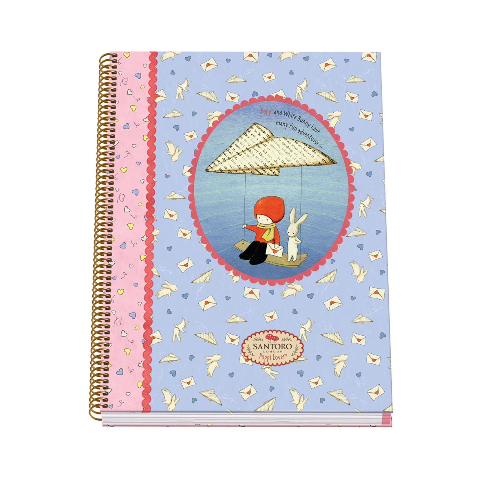 DOHE Notebook A4 Hardcover - 5mm - Santoro Poppi Loves - Messenger