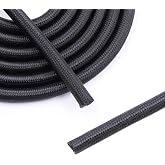 Flauzmann 3/8" - 10Ft Split Braided Cable Sleeve, Wire Loom Tubing, Black | High-temperature wire sleeving; cord management for TV, computer, USB, audio and automotive; protection from cat chewing