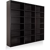 Atlantic Oskar 540 Wall Mounted Media Storage Espresso Cabinet, Large