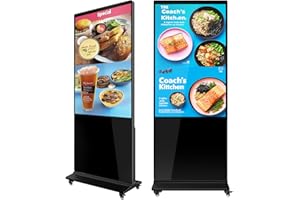 DIANDIAN 55 inch Digital Signage Kiosk 4K IPS LCD Screen Floor Standing Digital Kiosks Interactive Displays with WiFi HDMI/USB Input Auto AD Player, Android 11 System Advertising Media Player