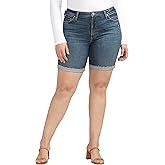 Silver Jeans Co. Womens Plus Size Sure Thing High Rise Long Short