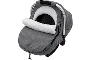 KASEEOUS Winter Carseat Cover, Sherpa Fleece Baby Car Seat Cover for Cold Weather, Warm Snug Infant Car Seat Canopy for Boys Girls, Universal Newborn Carrier Covers Protect Baby from Snow Wind