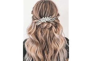 Gorais Crystal Bride Wedding Hair Comb Pearl Bridal Hair Pieces Rhinestone Hair Accessories for Women and Girls (A-Silver)