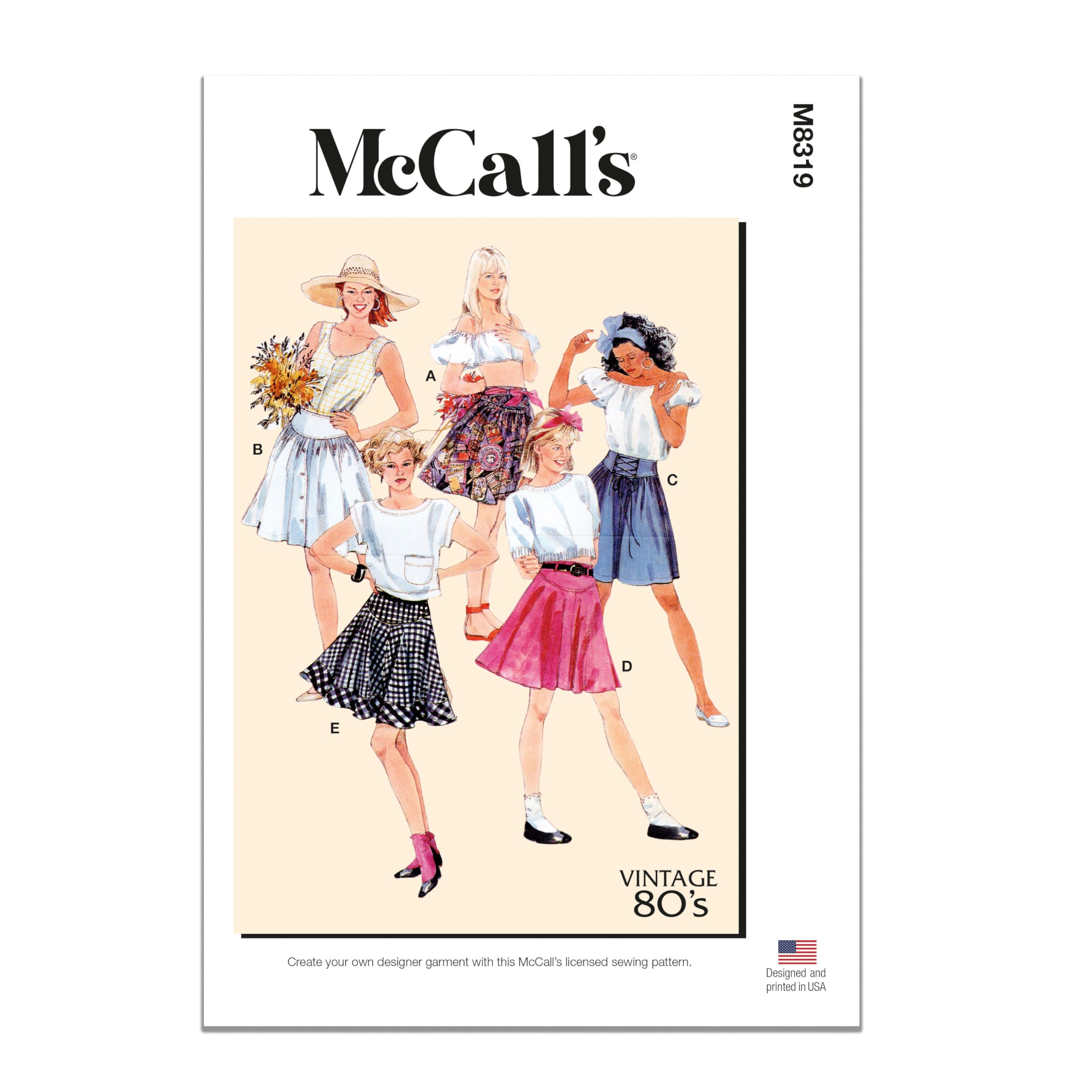 McCall's M8319F5 Misses' Skirts F5 (16-18-20-22-24)