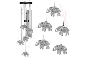 Virekm Windchimes Outdoors Clearance, Door Chime Wind Chimes for Outside Sympathy Wind Chimes for Patio Decoration, Garden Decor. Zen Garden Decor（Elephant）
