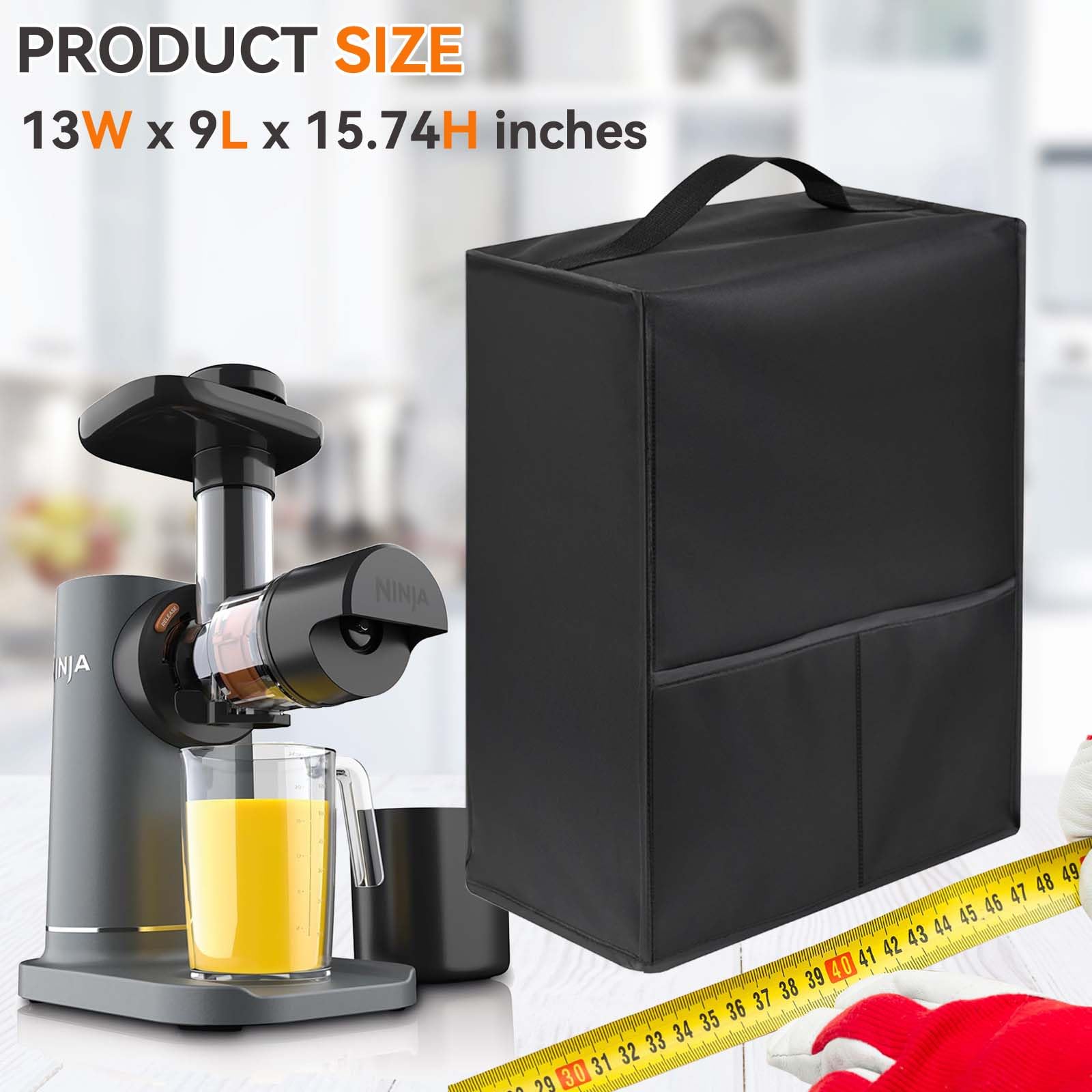 lasesasies Juicer Cover, Waterproof and Dustproof, Compatible with Ninja JC151, Black, Nylon