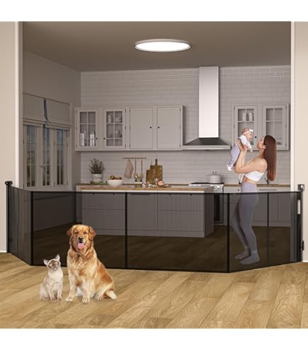 Rengue 140 Inch Retractable Baby Gate - Extra Wide Mesh Safety Gate For Large Openings | Indoor/Outdoor Pet & Child Barrier