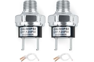 CNRAQR 90-120PSI Air Pressure Switch 1/4"-18 NPT Air Compressor Pressure Switch 24V 12V Air Tank Pressure Controller