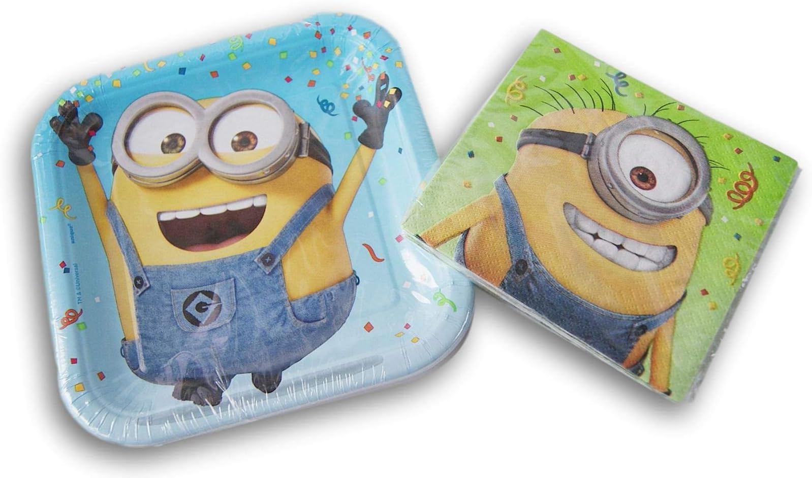 Despicable Me Minions Party Supply Kit - (16) Beverage Napkins and (8) Cake Plates