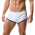 Men's Athletic Short Split Side Booty Short Bottoms for Running Gym Workout with Pouch