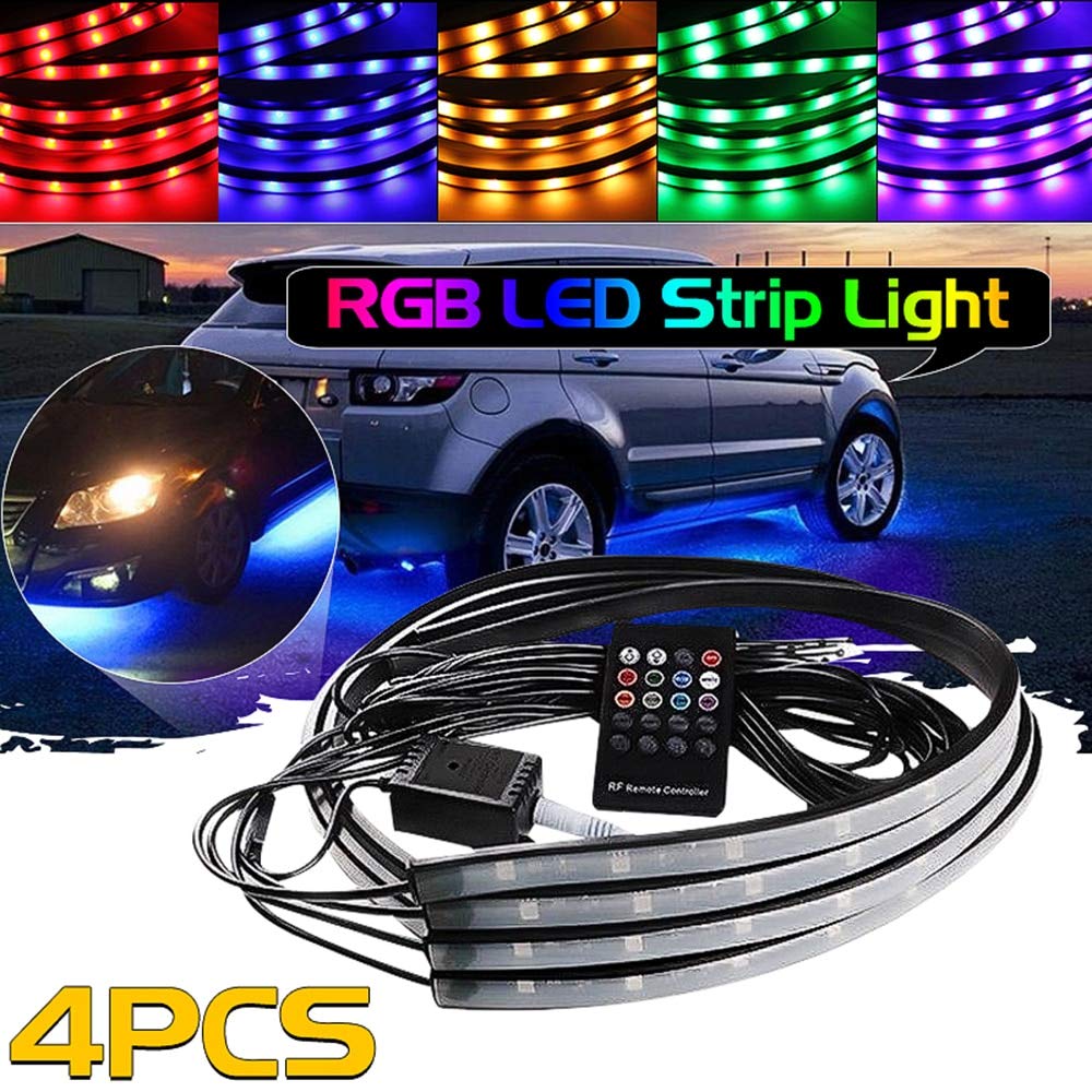 8 Color RGB LED Strip Under Car Tube Underglow Underbody System Neon Lights Kit Car & Truck