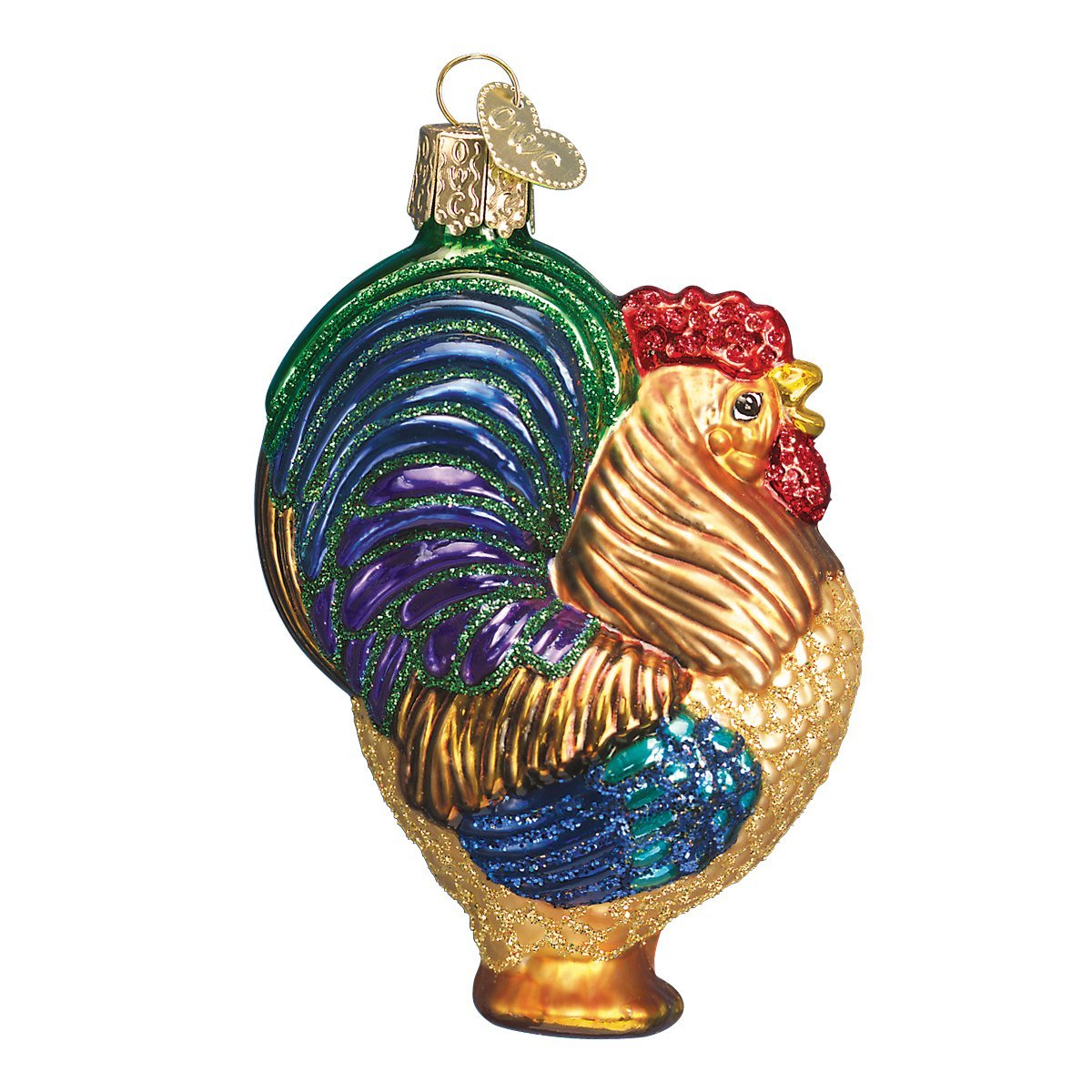 Old World Christmas Rooster Glass Blown Ornaments for Christmas Tree — image 1