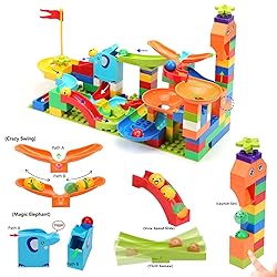 Marble Run Building Blocks for Kids: 130pcs Upgrade