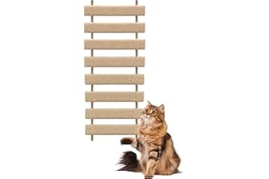 20in Multi-Functional Cat Ladder & Bridge - DIY Cat Climbing Frame with Sisal Rope for Indoor/Outdoor Cats, Parrots, and Smal