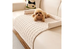 Pet Couch Covers for Sofa Couch, 30 x 30 inch Calming Dog Bed Fluffy Plush Dog Mat for Furniture Protector with Bolster for C