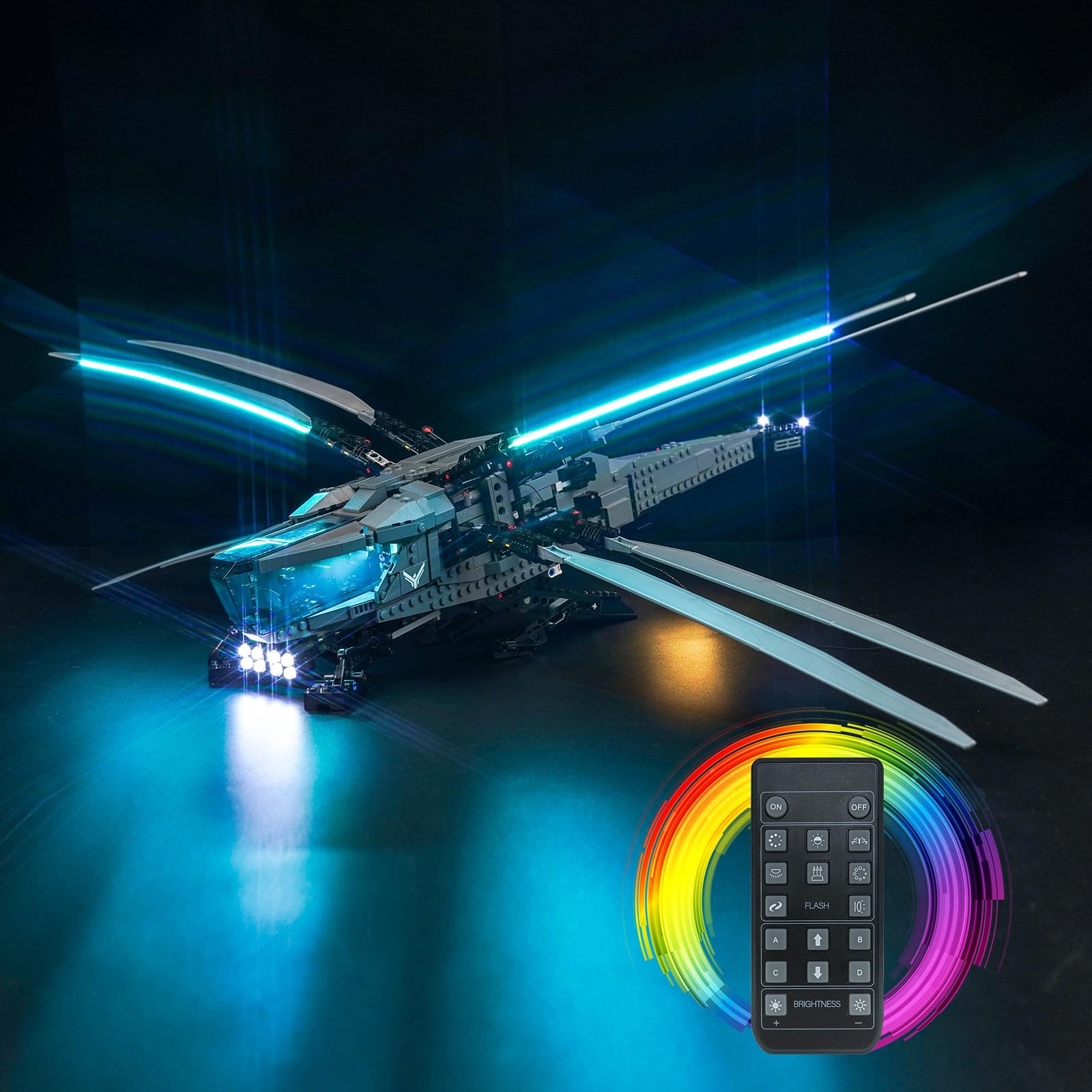 Light Kit for Lego Dune Atreides Royal Ornithopter, Lighting Set for Lego 10327 Dune Atreides Royal Ornithopter - Not Include Models, Just Light Kit (Remote Control Version) — image 1