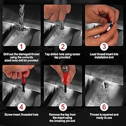 JMMRRR Thread Repair Kit M6 X 1.0mm, Metric Thread
