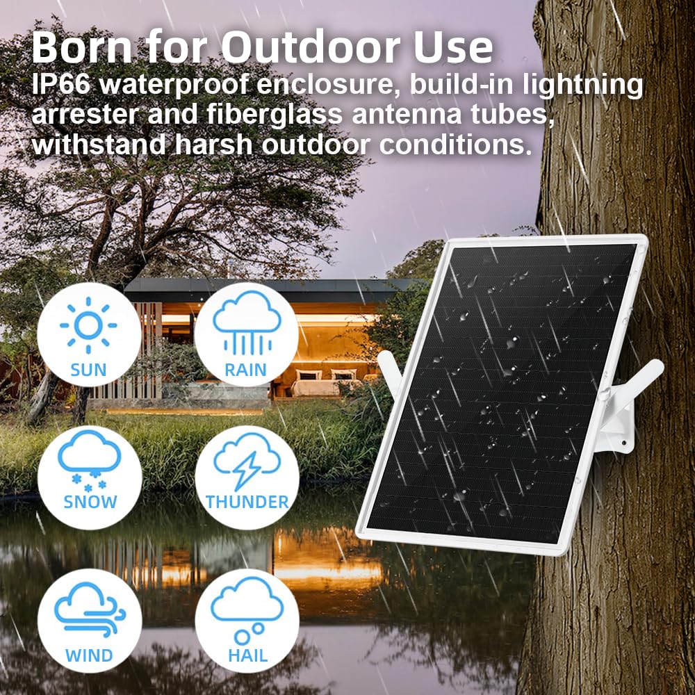 Photo 1 of WiFi Extender Signal Booster Solar Battery Outdoor, Long Range up to 300-feet, Internet 2.4G WiFi Extender Booster, Wireless Signal Booster WiFi Repeater 300Mbps,for 2.4G Modem Router LTE (17in)