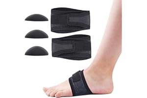 COZYHEALTH Foot Arch Support Brace (1 Pair) - Wrap Corrector for Flat Foot, Plantar Fasciitis Sleeve Strap for Pain Relief, Fallen Arches, Adjustable Bands with Gel Pads for Flat Feet High & Fallen Arch Unisex