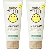 Sun Bum Baby Mineral Sunscreen Lotion | SPF 50 | UVA, UVB Face and Body Protection | Fragrance Free Safe for Sensitive Skin | Travel Size | 3 Ounce | Pack of 2