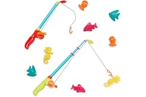 B. toys – Little Fisher's Kit – Magnetic Fishing Adventure Set with Dual Rods, Eight Colorful Aquatic Figures – Ideal Bath Ti