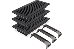 BYEWIRE Floor Register 4" x 10" (Duct Opening Size) Vent Deflector for Floor Vent Home Sidewall Office or Ceiling Vent (Magnetic Adjustable Outlet Deflector) 3 Pack