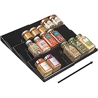 mDesign Adjustable, Expandable Plastic Spice Rack, Drawer Organizer for Kitchen Cabinet Drawers - 3 Slanted Tiers for…