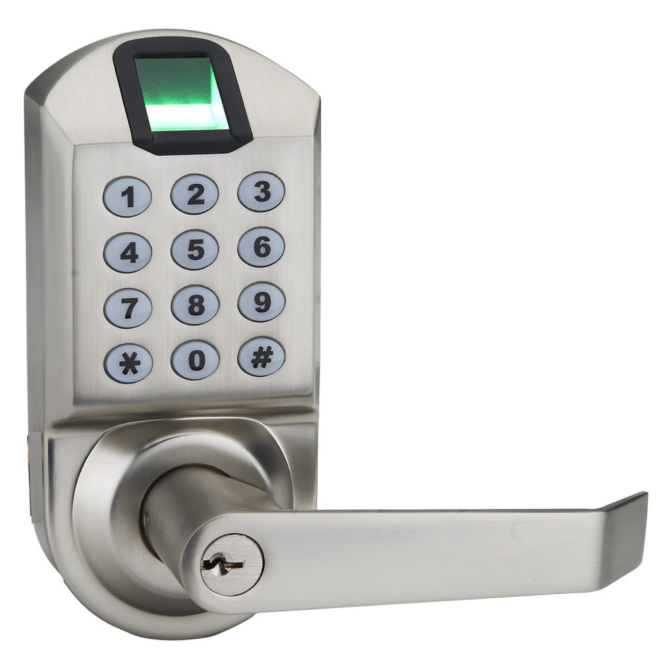 Best Quality Fingerprint Door Lock Ardwolf A1 Keyless Biometric Keypad Lock With Reversible Lever And Automatic Locking No Drills Needed Satin Nickel Provide With Usa Local Repair Service Camera