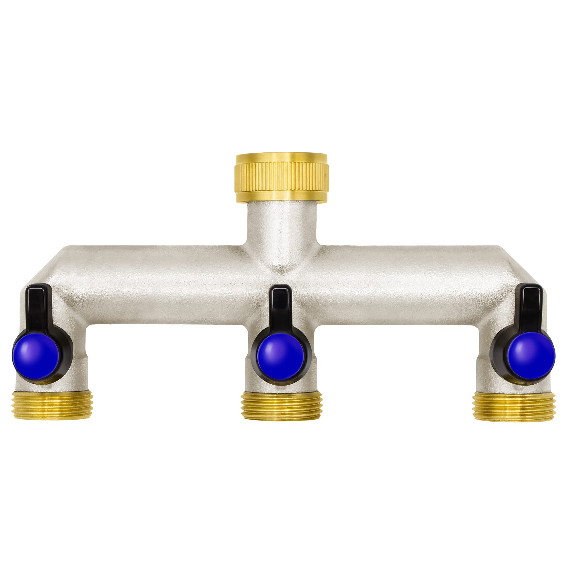 VARIOSAN 3-Way Water Distributor 16591, 3/4 Inch, Brass, 3 Ball Valves
