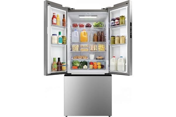 ICEVIVAL 18 Cu.Ft French Door Refrigerator with Freezer Drawer â€“ Frost Free, UL Certified, Side by Side Fridge with Door Ajar Alarm & 3 Smart Modes