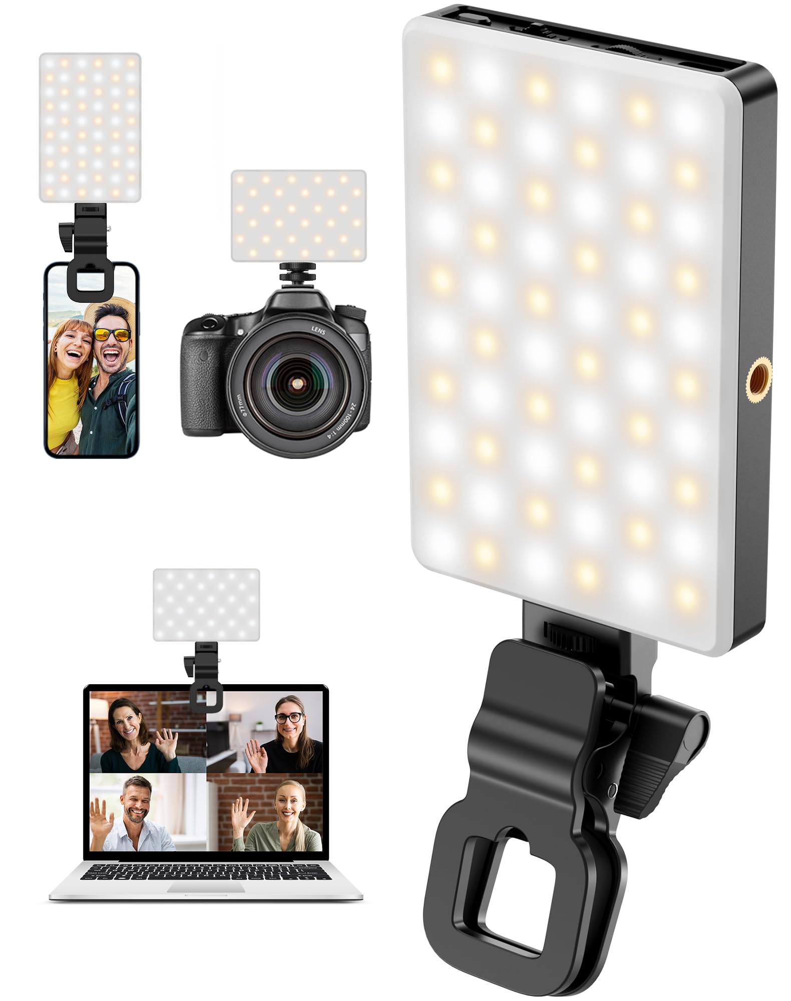 STLIAN 120 LED Selfie Light, 4 Lighting Modes, Rechargeable 3000mAh Battery Cri96+ for Laptop, iPhone, Camera, You Tube, TikTok, Video Conference, Makeup Vlog