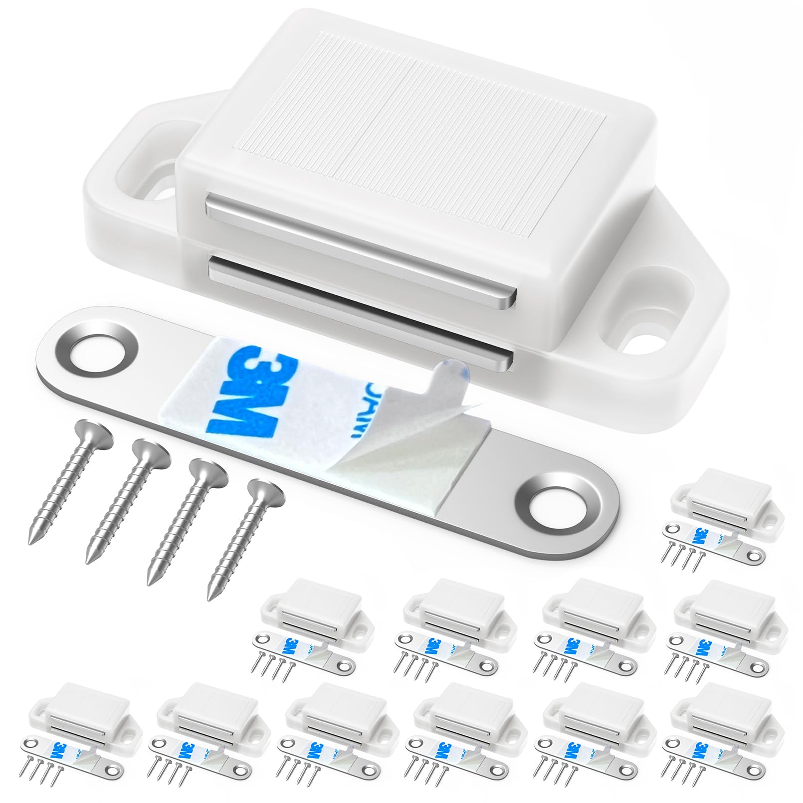 Tonitrui Cabinet Magnetic Catch Magnetic Cabinet Door Catch Magnetic Cabinet Latch for Kitchen Drawer Magnets to Stay Closed Magnetic Catch Closet for Drawer（White 12 Pack）