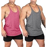 Aitrepeo Stringer Bodybuilding Tank Tops Low Cut Off Gym Workout Training Stretch Polyester Quick Dry T Shirts