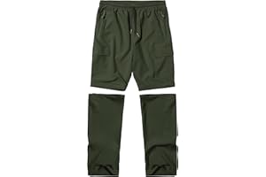 ZOOFLY Boys Convertible Hiking Pants Kids Zip Off Scout Pants Youth Teen Boy Quick Dry Outdoor Fishing Waterproof Lightweight 4-18Y