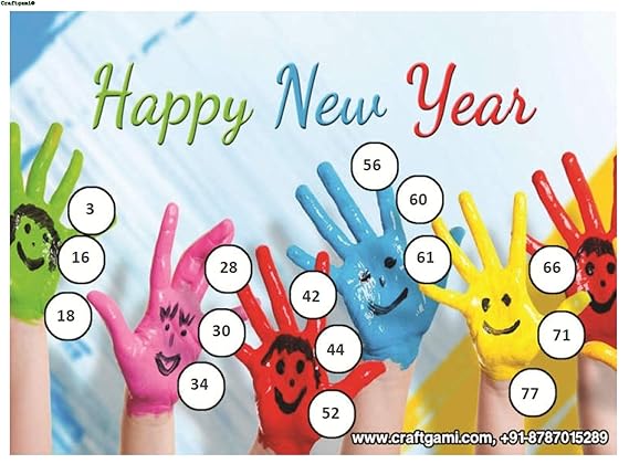 Craftgami - New Year Theme Tambola Tickets - Housie Tickets (24 Tickets)