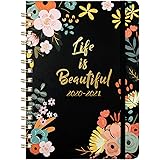 2021-2022 Monthly Planner - Monthly Planner from Jan 2021 - Jun 2022 with Tabs & Pocket & Label, Contacts and Passwords, 8.8" x 11.2", Thick Paper, Twin-Wire Binding